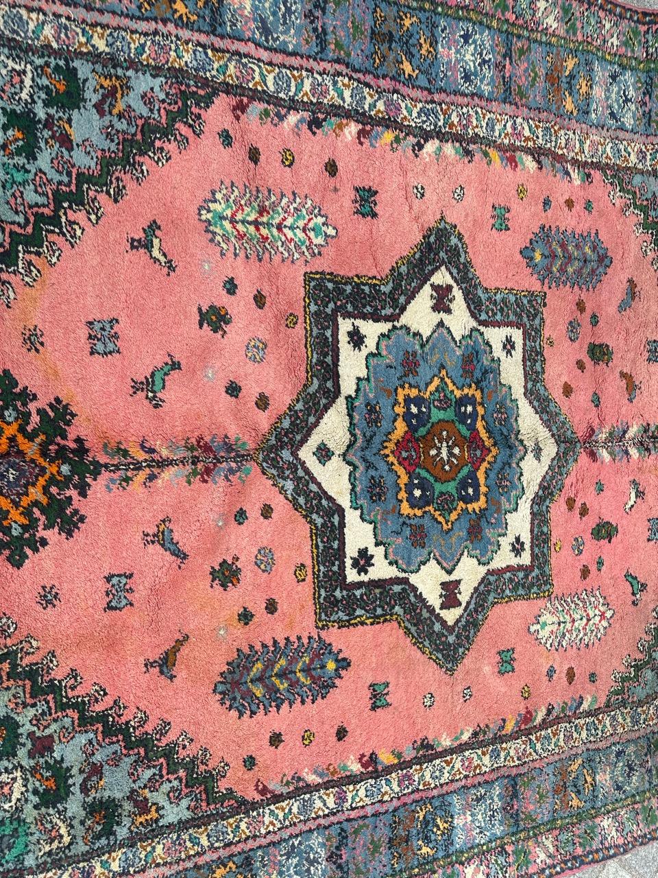 XX secolo Tappeto Rabat rustico marocchino vintage in vendita