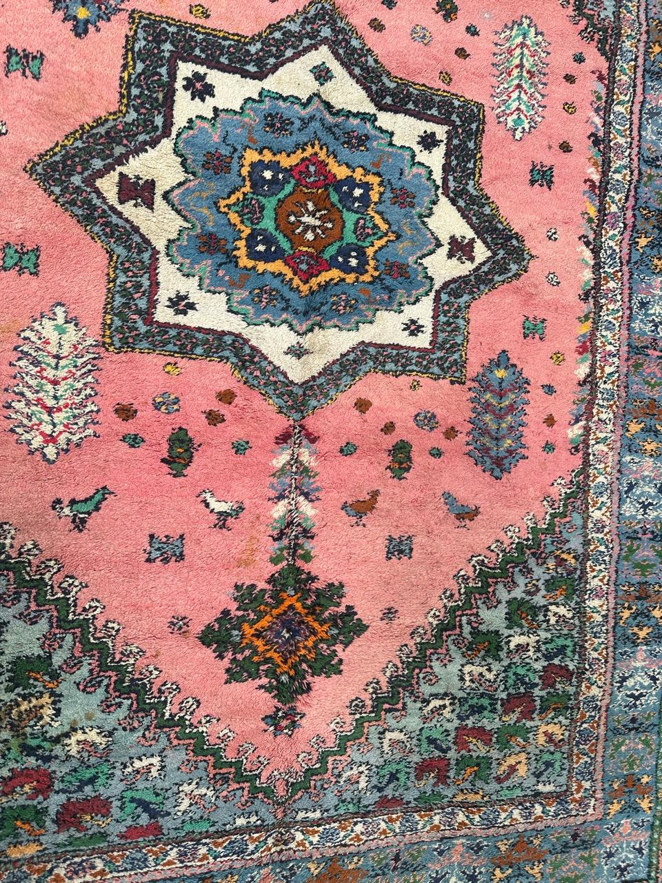 Lana Tappeto Rabat rustico marocchino vintage in vendita