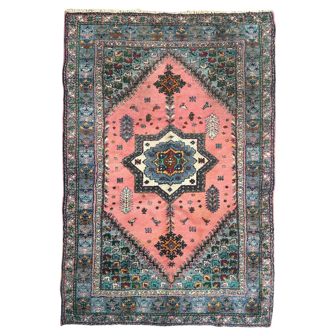 Vintage Rustic Moroccan Rabat Rug