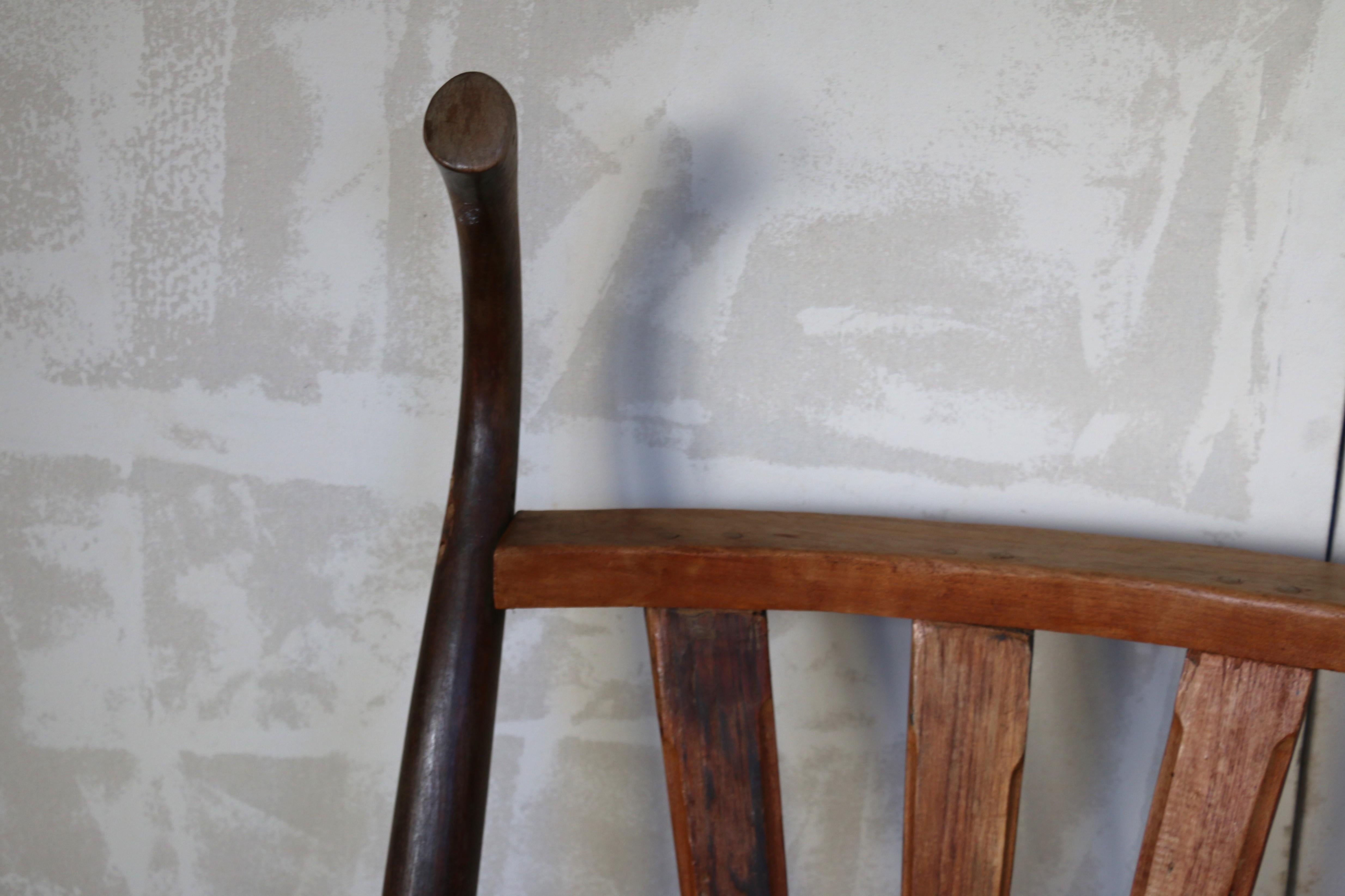Banc rustique vintage en bois pour l'extérieur en vente 11