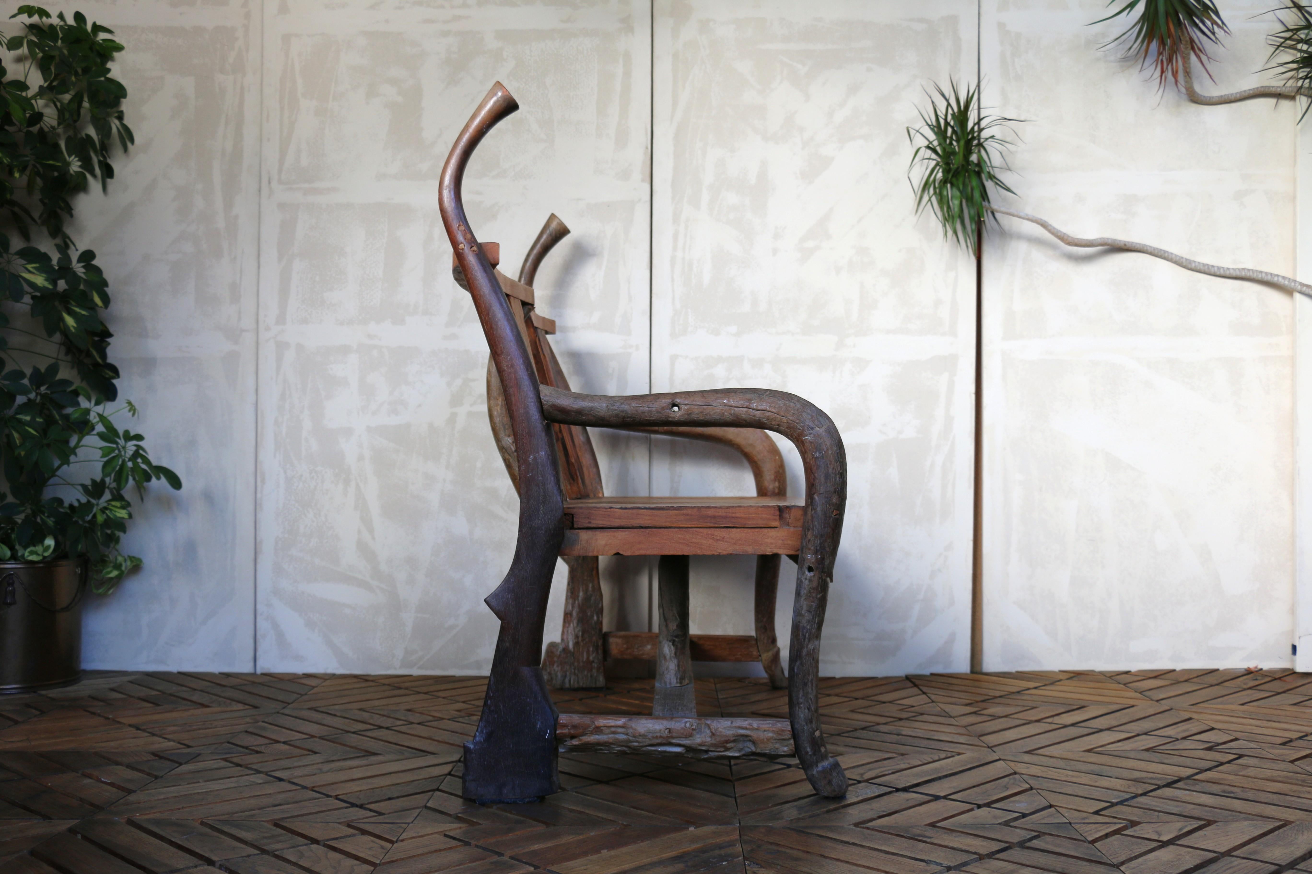 Américain Banc rustique vintage en bois pour l'extérieur en vente
