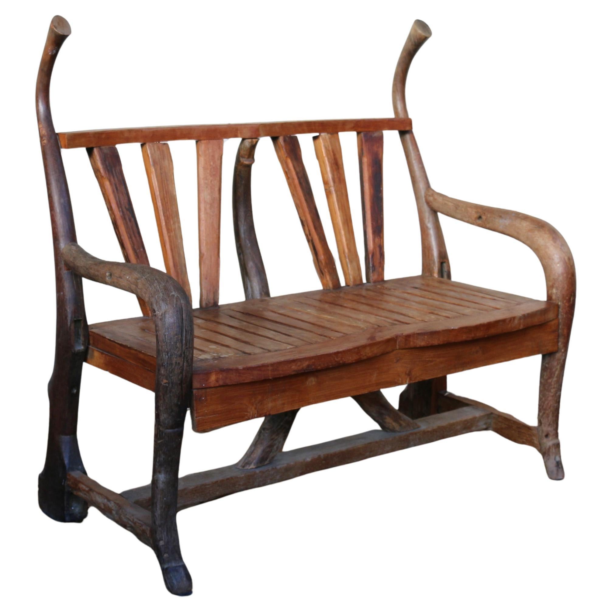 Vintage Rustikale Outdoor Wood Bank