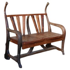 Vintage Rustikale Outdoor Wood Bank