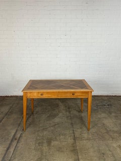 Vintage rustic parquetry top table or desk