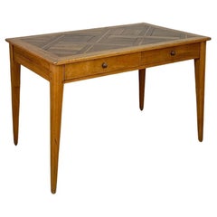 Vintage rustic parquetry top table or desk