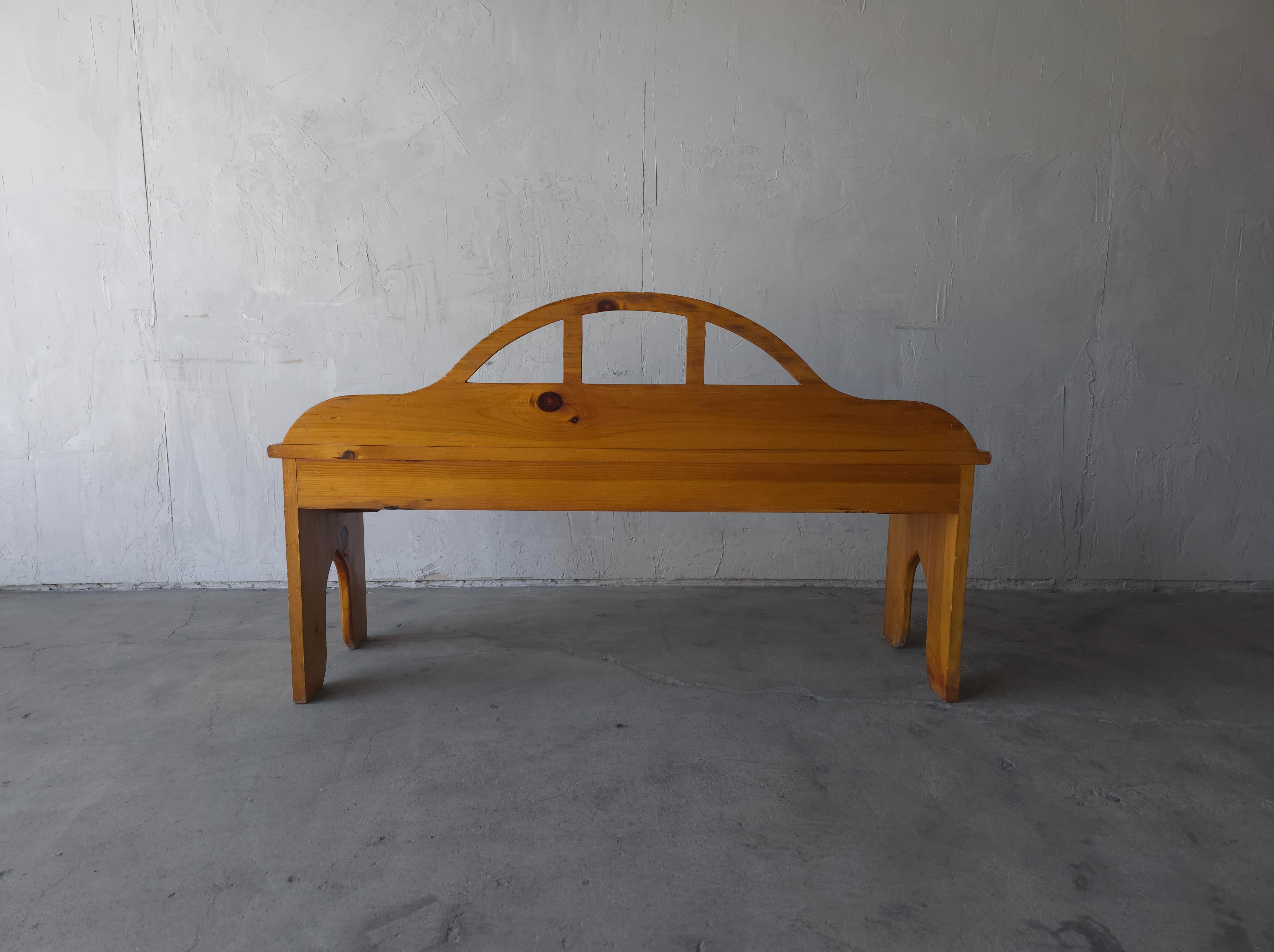 20th Century Vintage Rustic Pine Bench For Sale
