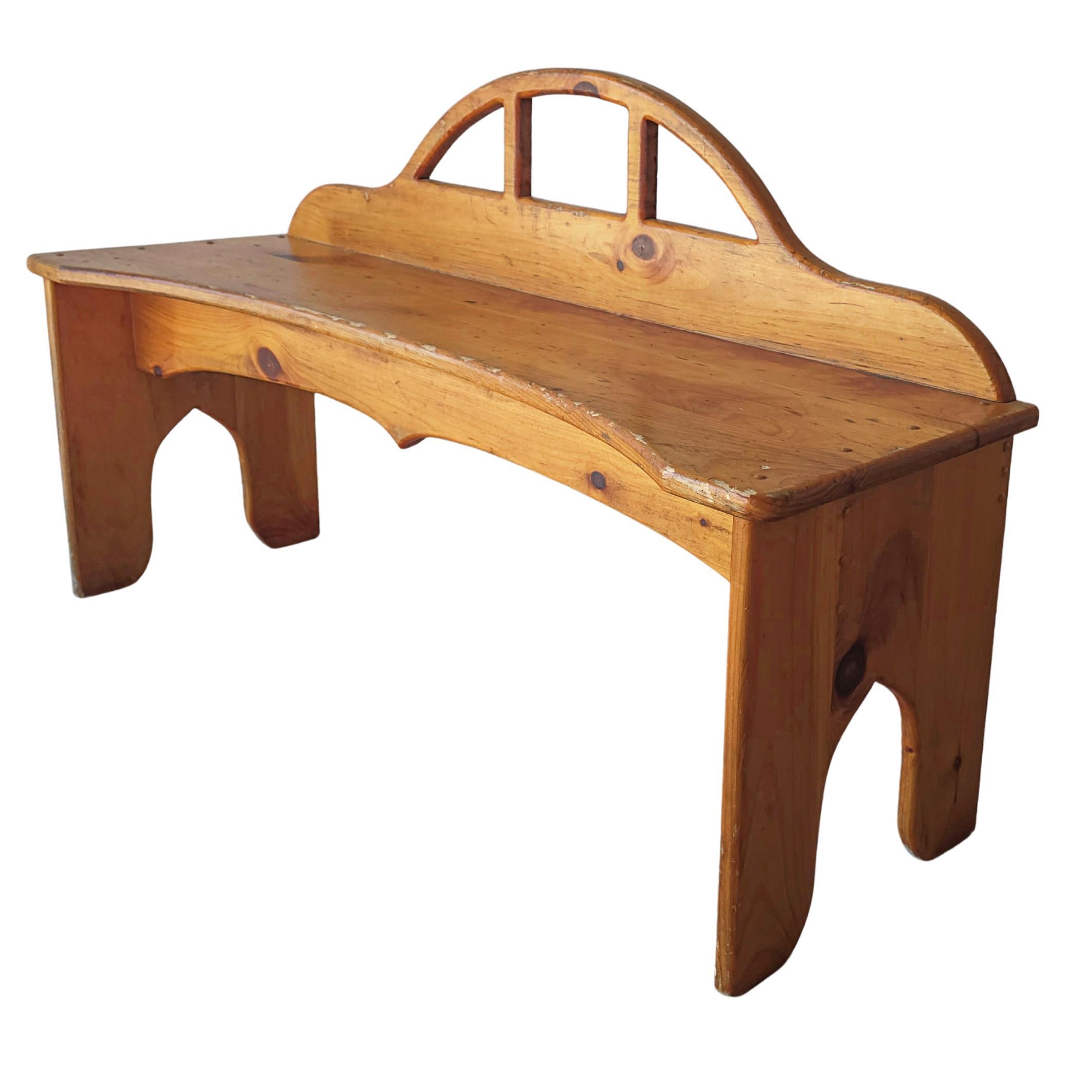 Vintage Rustic Pine Bench