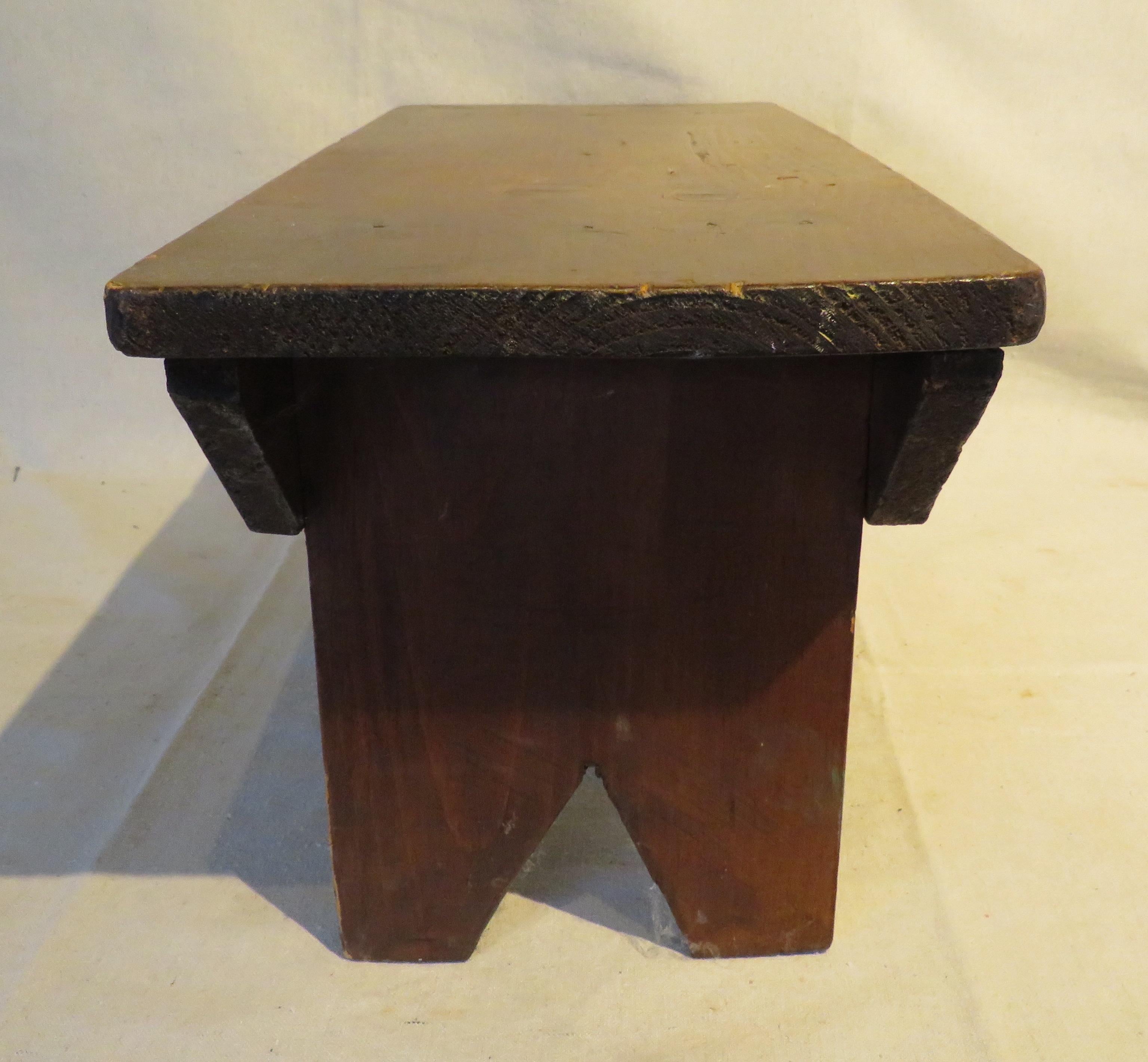 Mid-20th Century Vintage Rustic Pine Stool For Sale