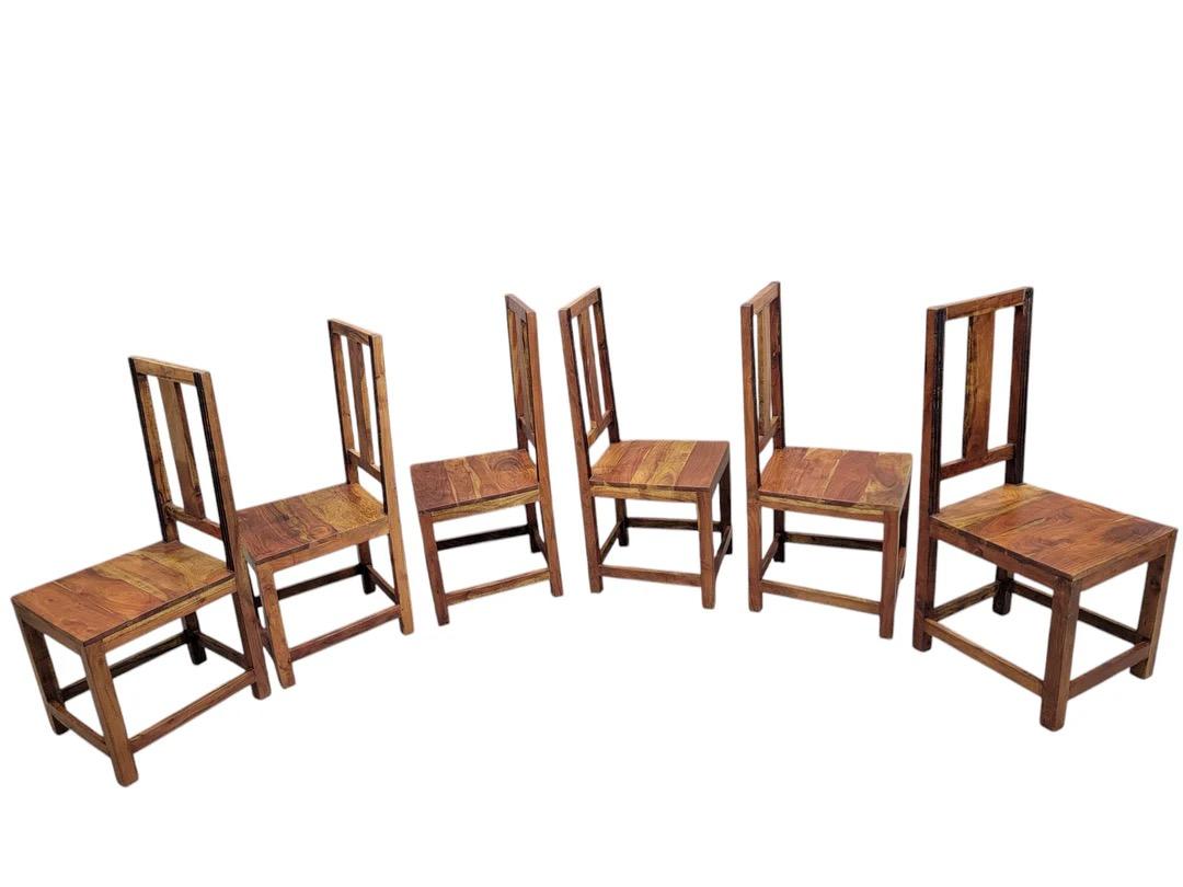 Vintage Rustic Reclaimed Barnwood Extending Dining Table And Chairs Set For Sale 2