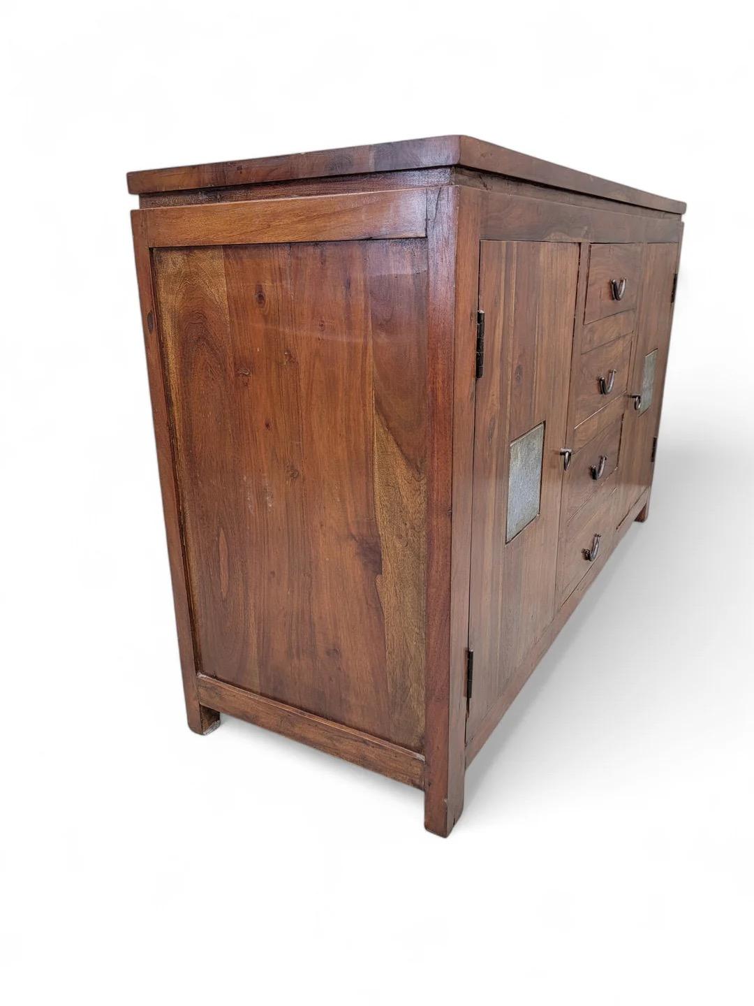 Vintage Rustic Reclaimed Barnwood Sideboard For Sale 1
