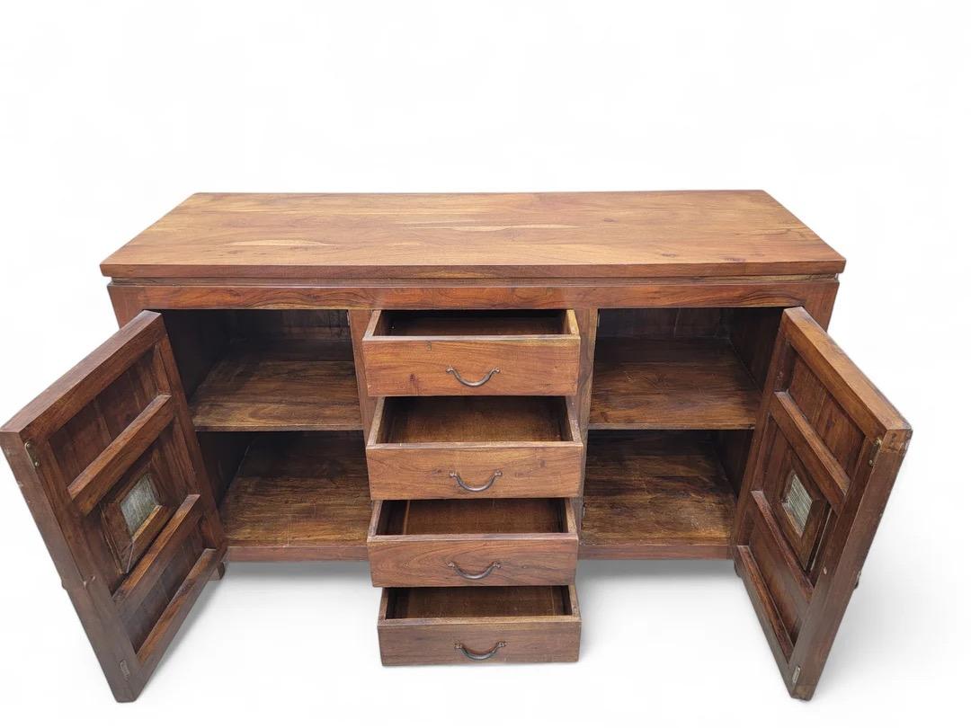 Vintage Rustic Reclaimed Barnwood Sideboard For Sale 3