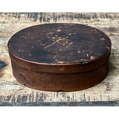Caja ovalada de madera de estilo Shaker rústico vintage
