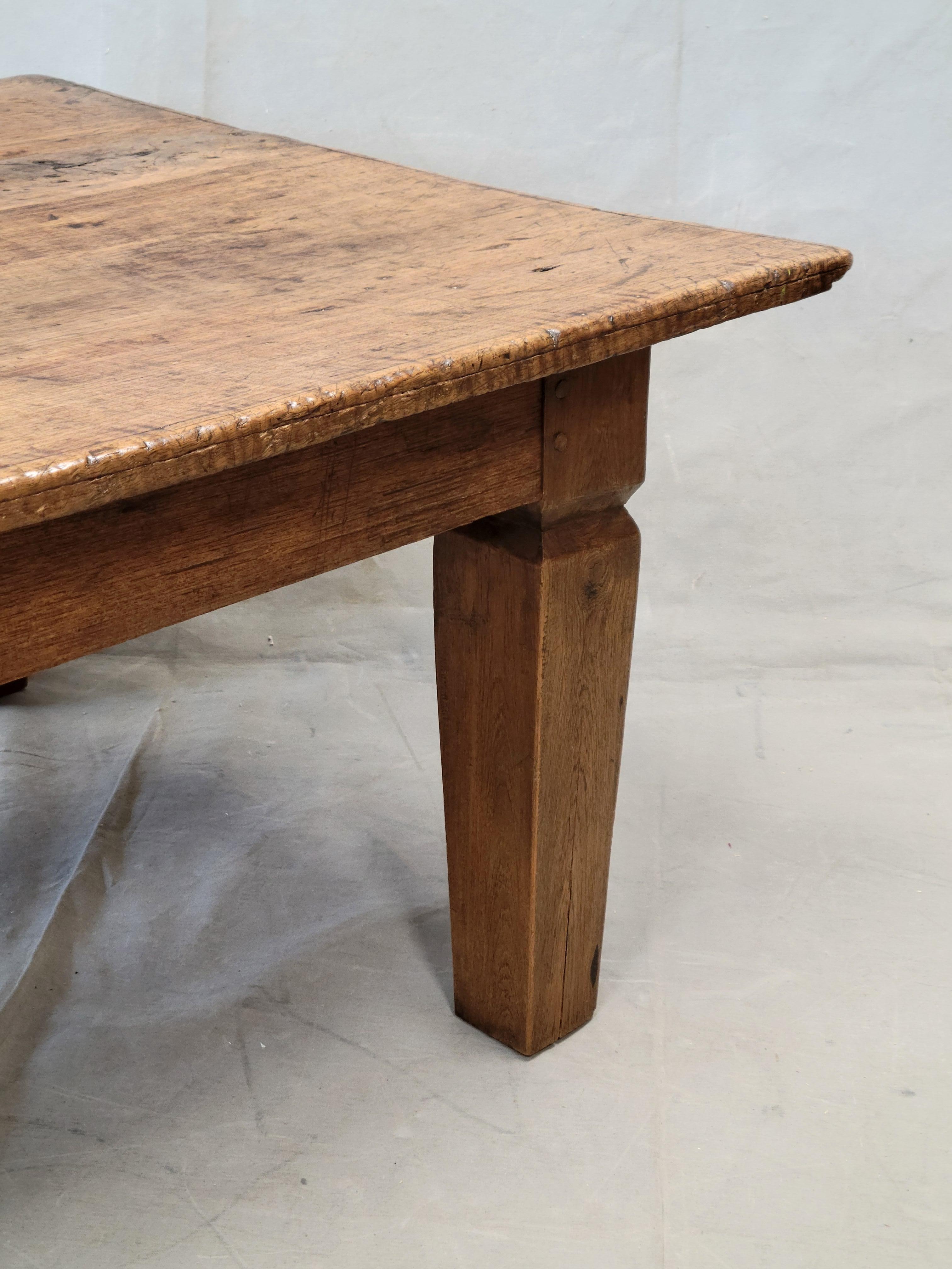 Vintage Rustic Single Slab Burl Teak Coffee Table by the Jason Scott Collection 5