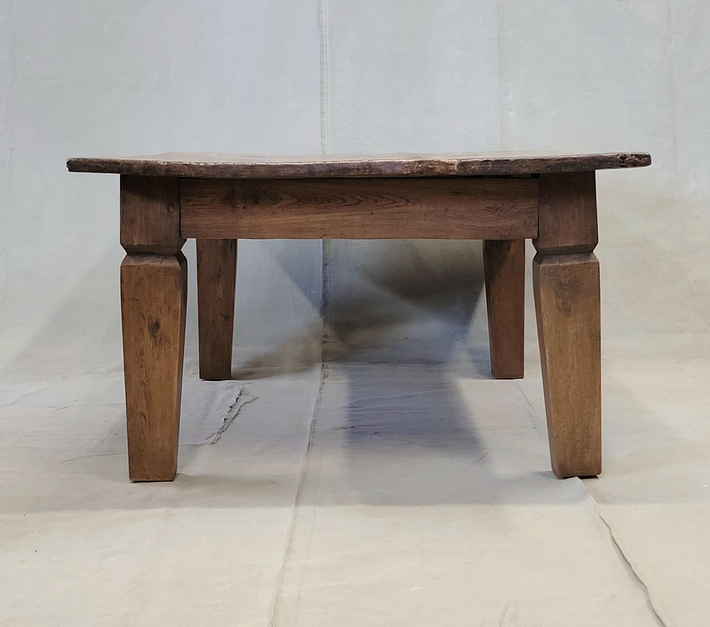 Vintage Rustic Single Slab Burl Teak Coffee Table by the Jason Scott Collection 8