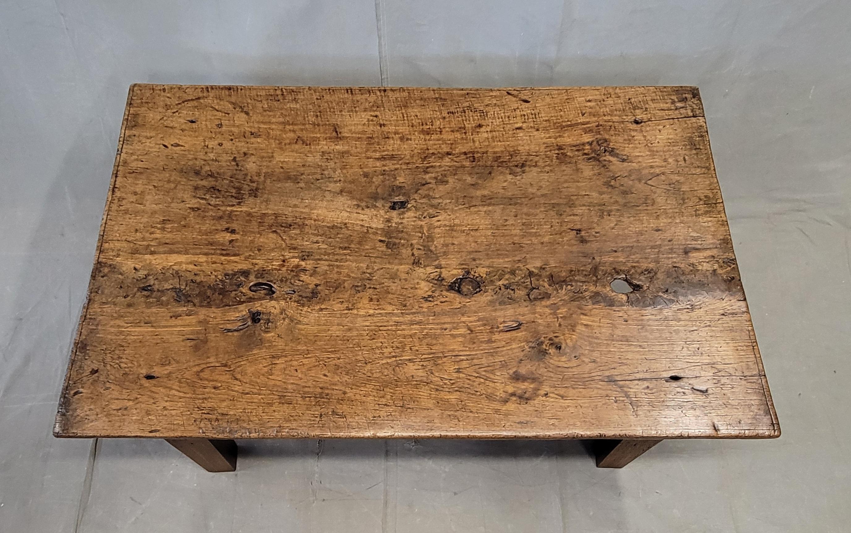 Indonesian Vintage Rustic Single Slab Burl Teak Coffee Table by the Jason Scott Collection