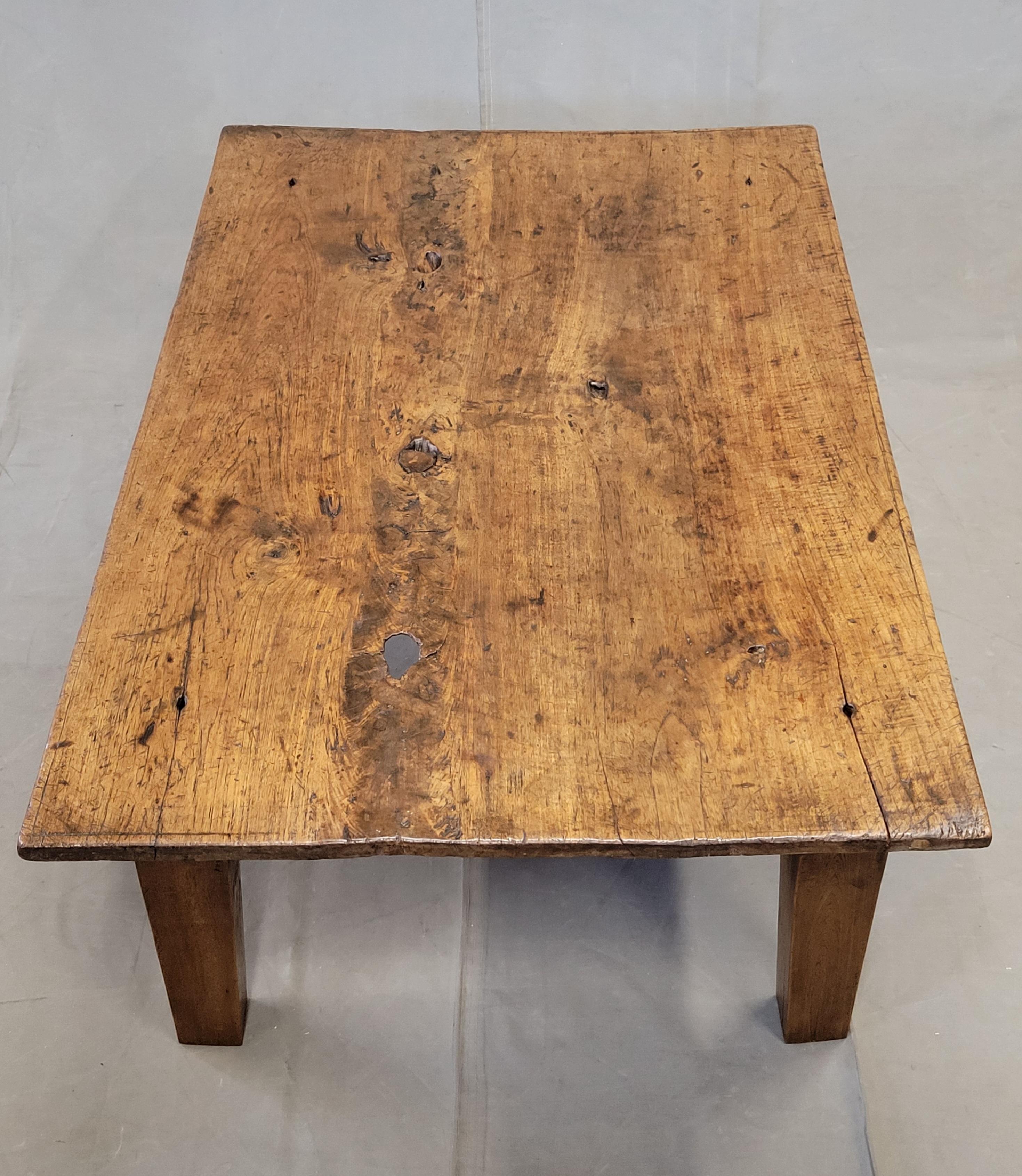 Vintage Rustic Single Slab Burl Teak Coffee Table by the Jason Scott Collection 2