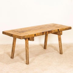 Vintage Rustic Slab Wood Coffee Table from Hungary