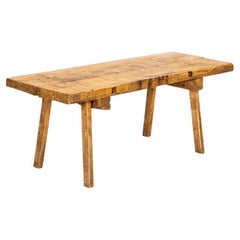Vintage Rustic Slab Wood Coffee Table from Hungary