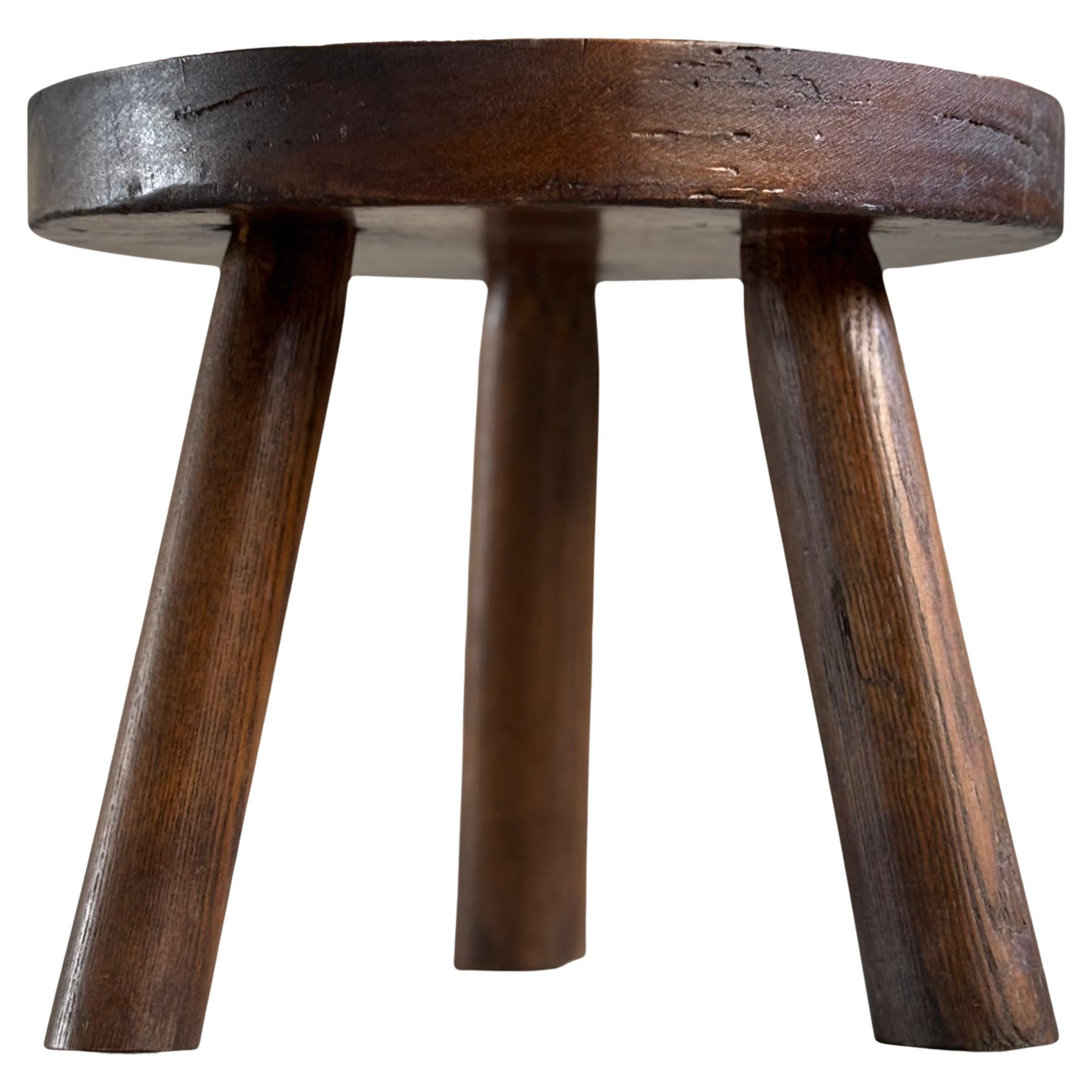Vintage rustic solid wood Tripod Milking Stool