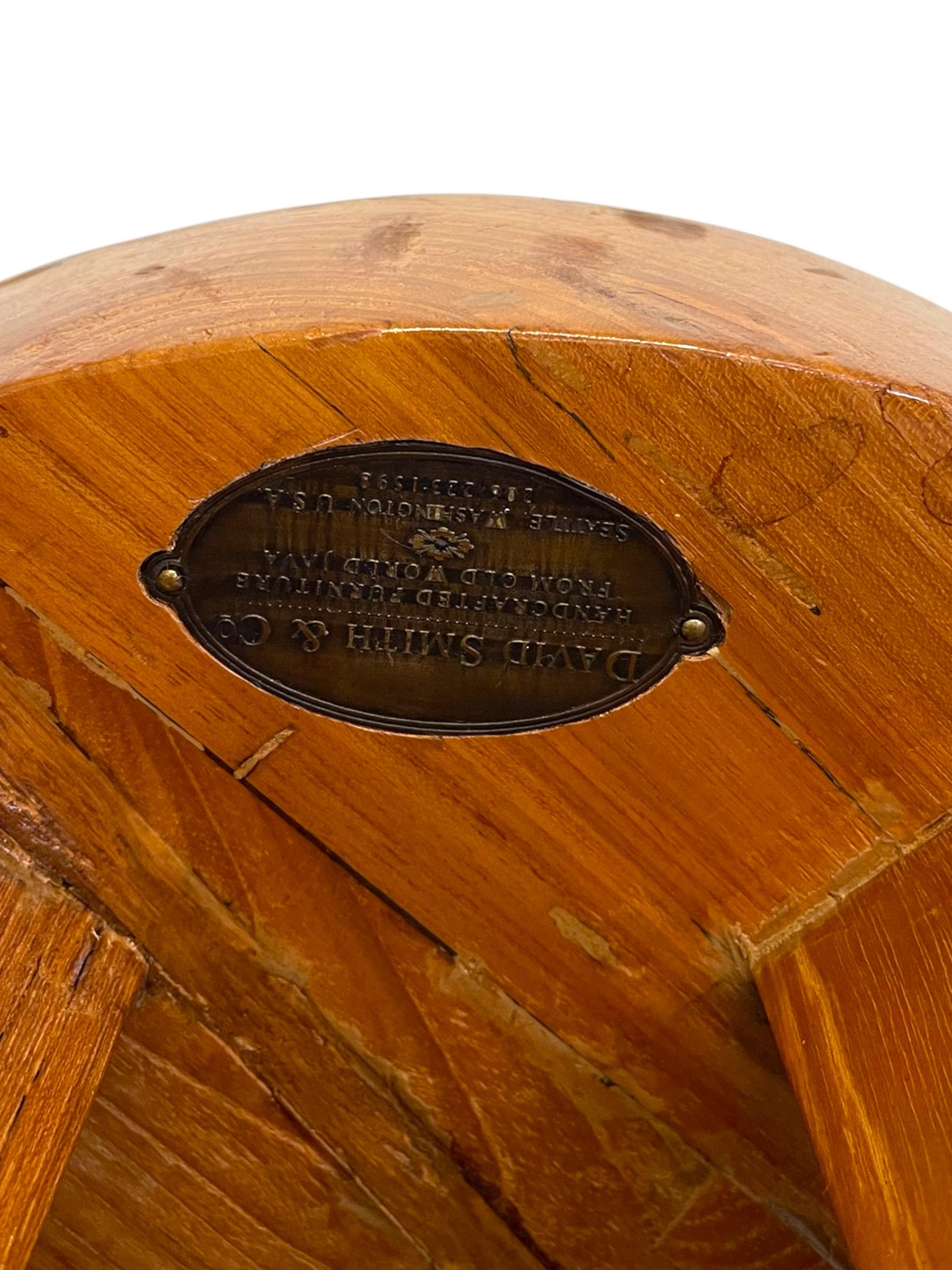 Vintage Rustic Stool by David Smith & Co, Old World Java For Sale 2
