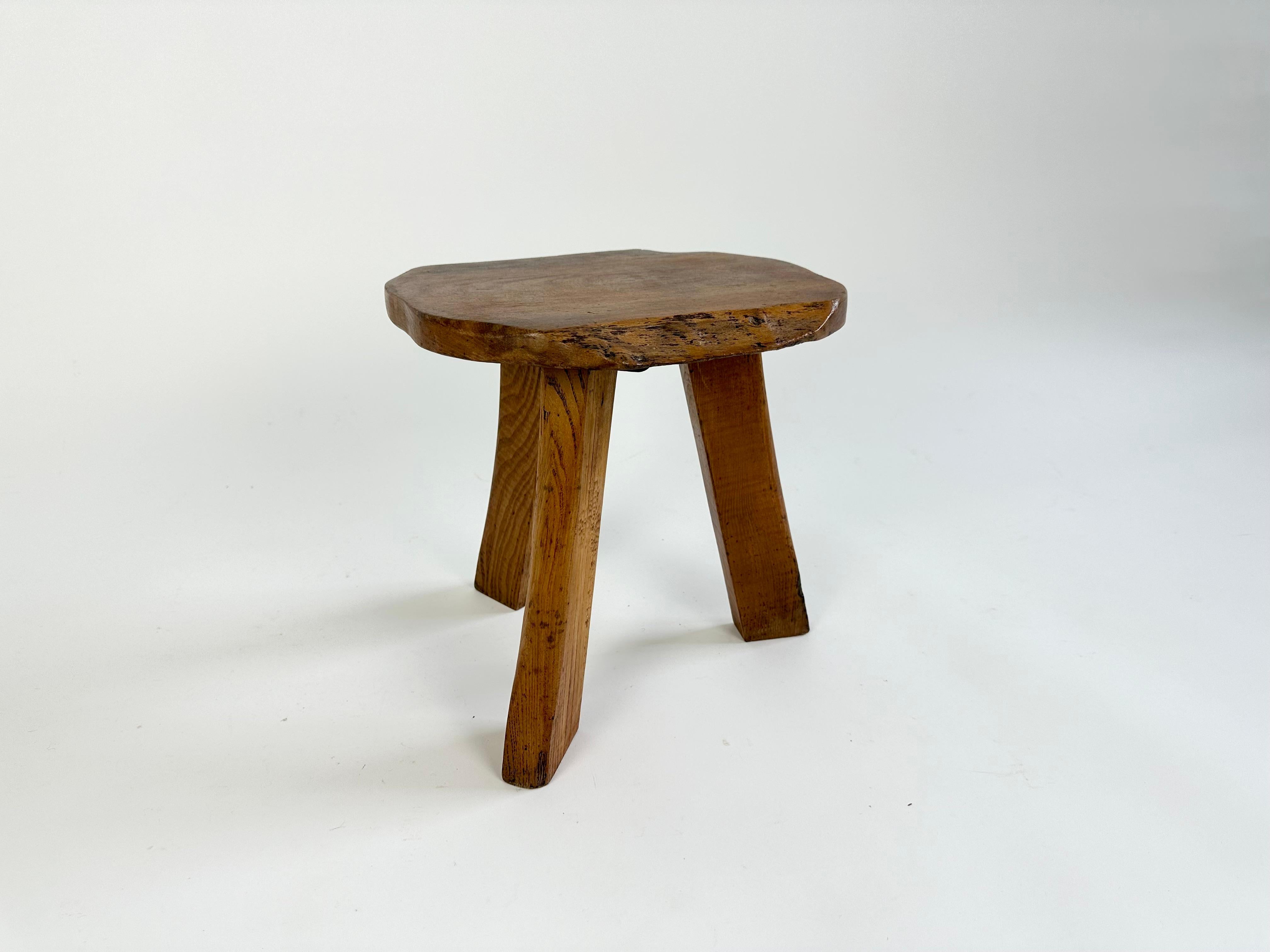 British Vintage rustic brutalist stool, England c.1950-60 For Sale