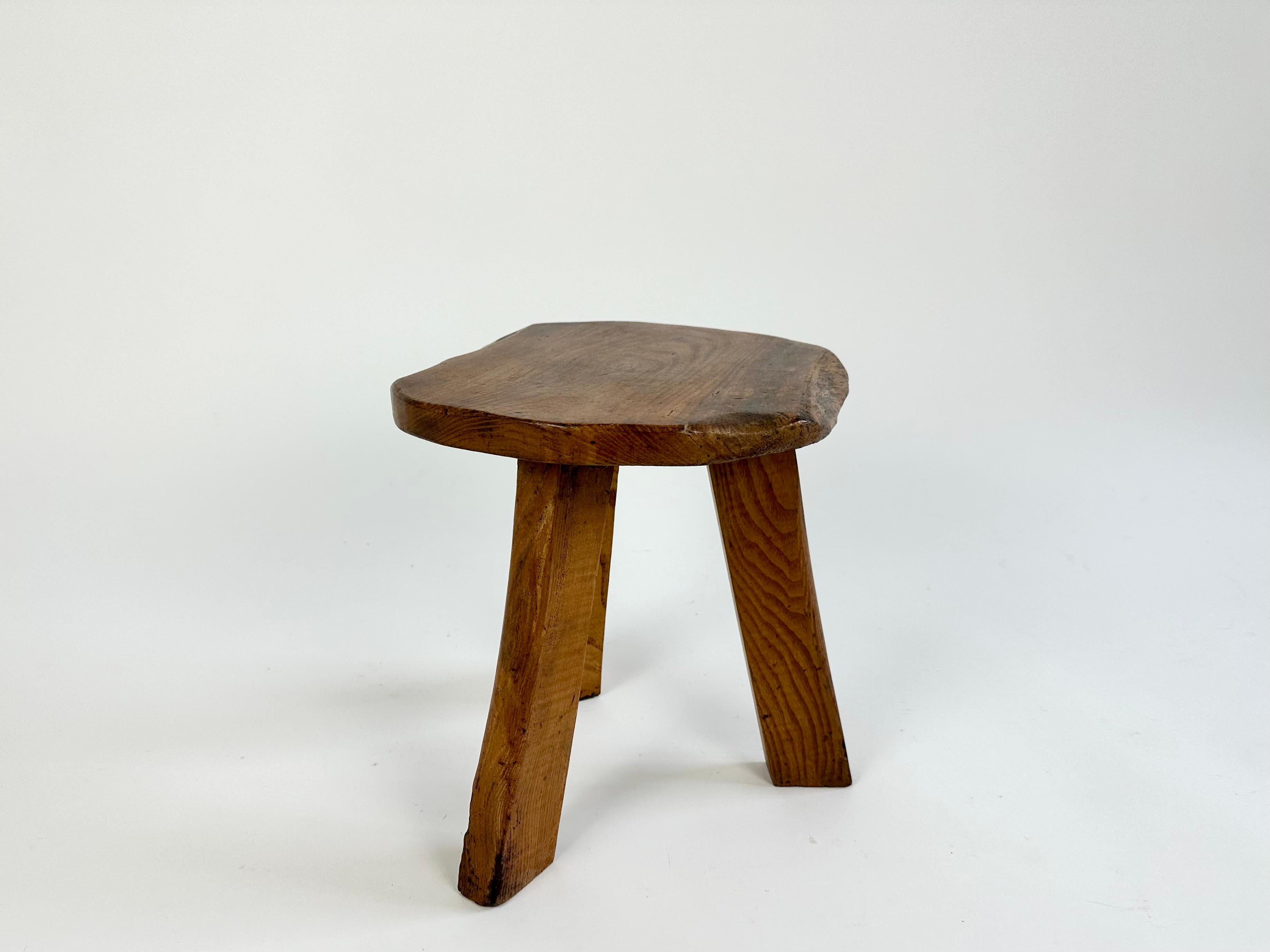20th Century Vintage rustic brutalist stool, England c.1950-60 For Sale