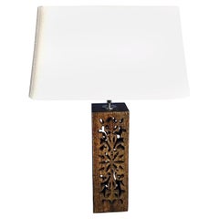 Vintage Rustic Style Wooden Table Lamp