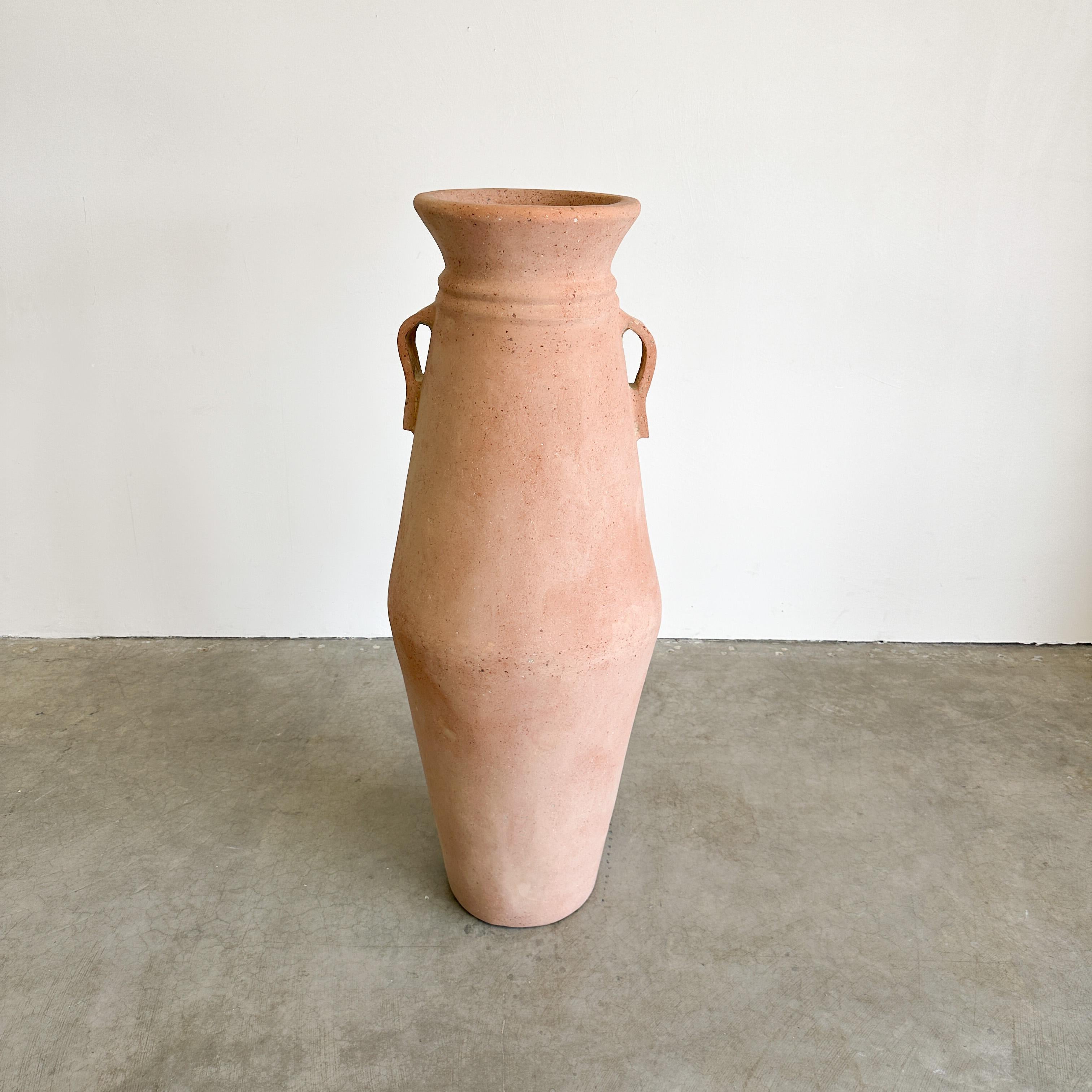 Vintage Rustic Terracotta Extra Large Vessel Floor Vase For Sale 1