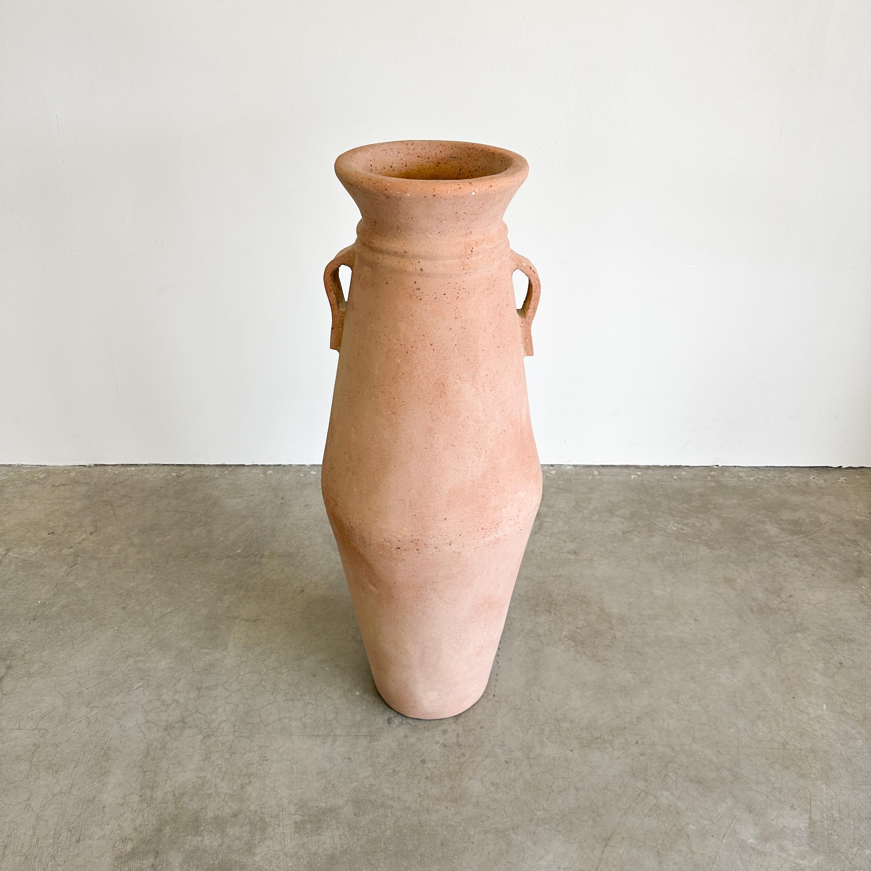 Vintage Rustic Terracotta Extra Large Vessel Floor Vase For Sale 2