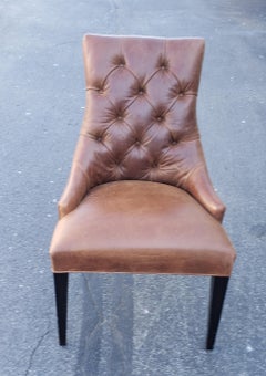 Vintage Rustic Top Grain Leather Chair with Hip Rests