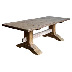 Tavolo a cavalletto rustico vintage