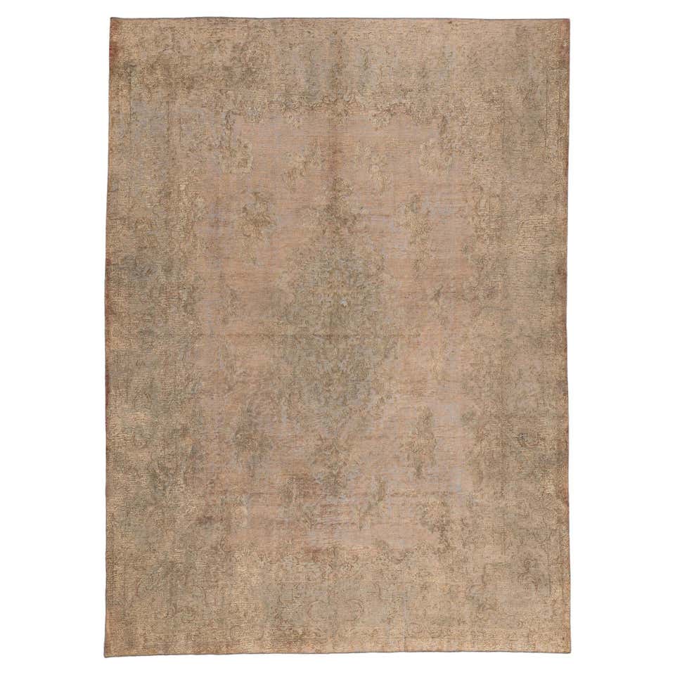 Earth-Tone Vintage Turkish Overdyed Rug, Modern Industrial Meets Luxury ...