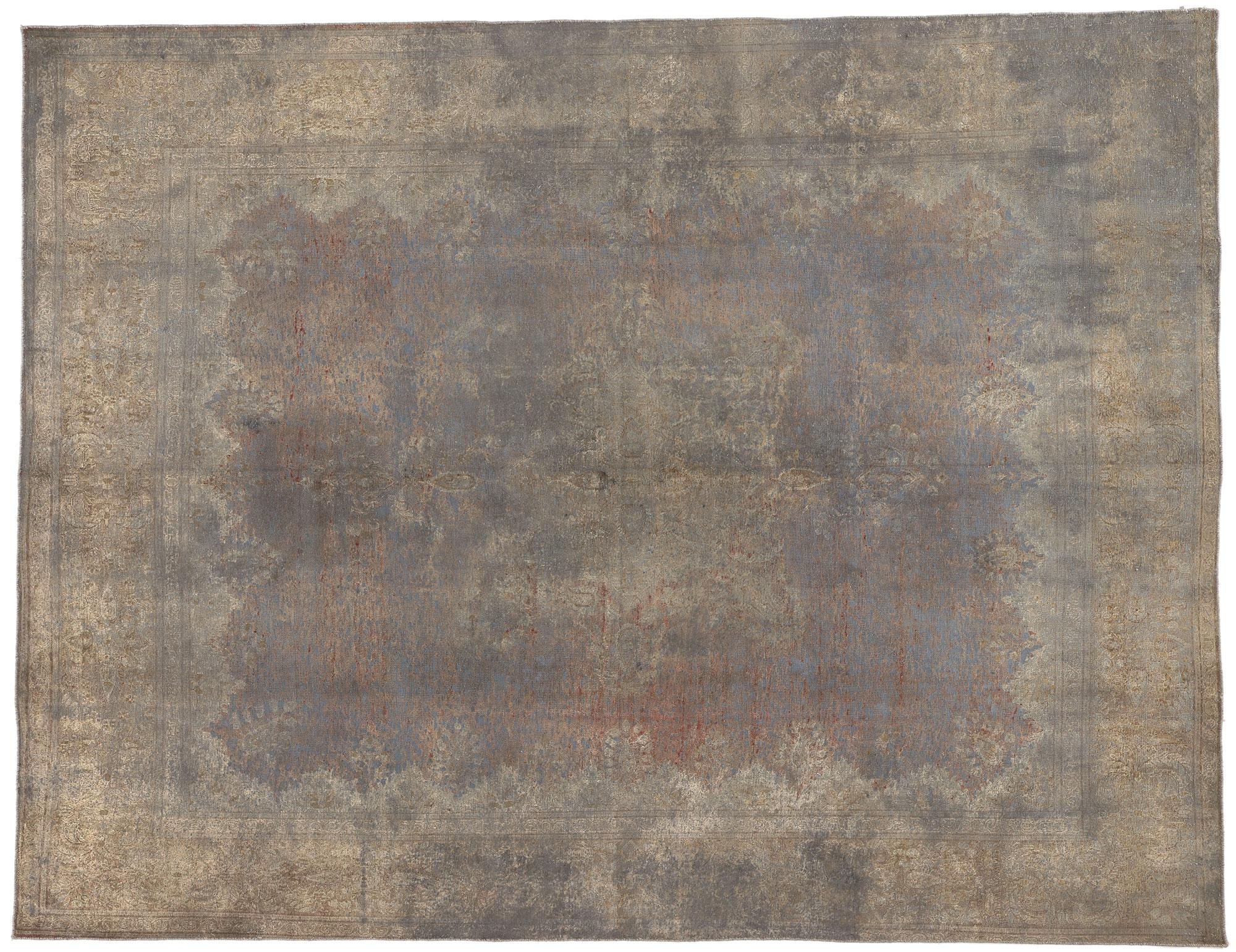 Vintage Turkish Overdyed Rug, Luxe Utilitarian Appeal Meets Belgian Chic For Sale 1