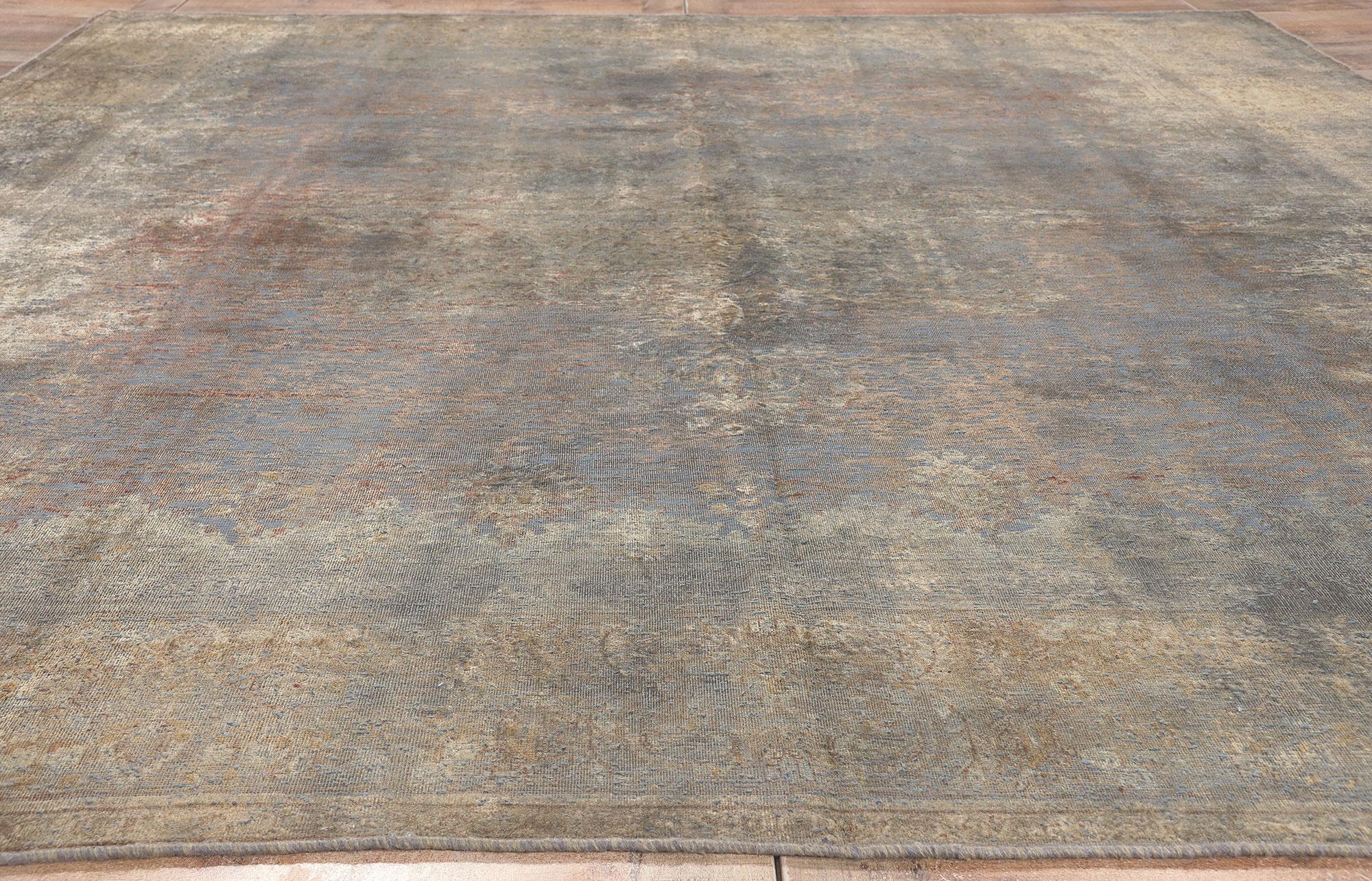 20th Century Vintage Turkish Overdyed Rug, Luxe Utilitarian Appeal Meets Belgian Chic For Sale