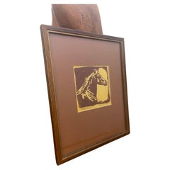 Vintage Rustic Western Horse Silhouette print, signed, dated, and numbered.