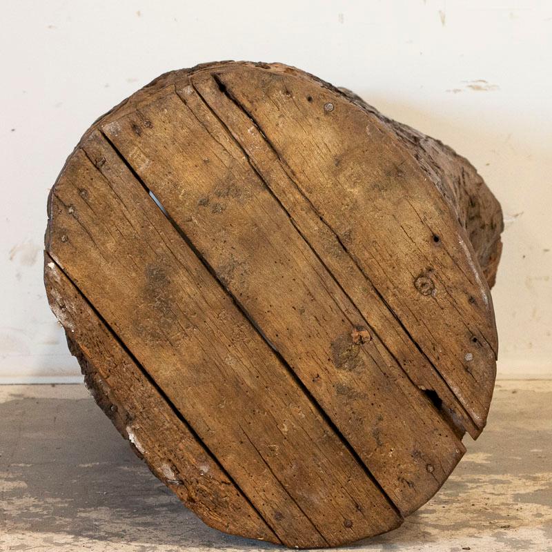 Vintage Rustic Wood Container Made From Tree Trunk 3