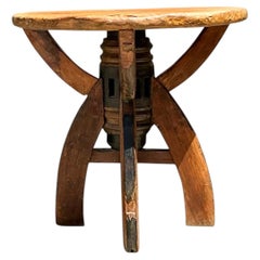 Vintage Rustic Wood Side Table