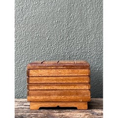 Vintage Rustic Wood Storage Box