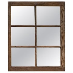 Specchio da parete in legno rustico vintage con vetri a riquadri Montagna salvata della Carolina del Nord
