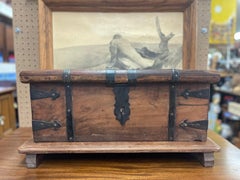 Vintage Rustic Wooden Decorative Storage Trunk.