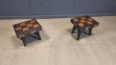 Vintage rustic wooden side tables or stools, 1960s