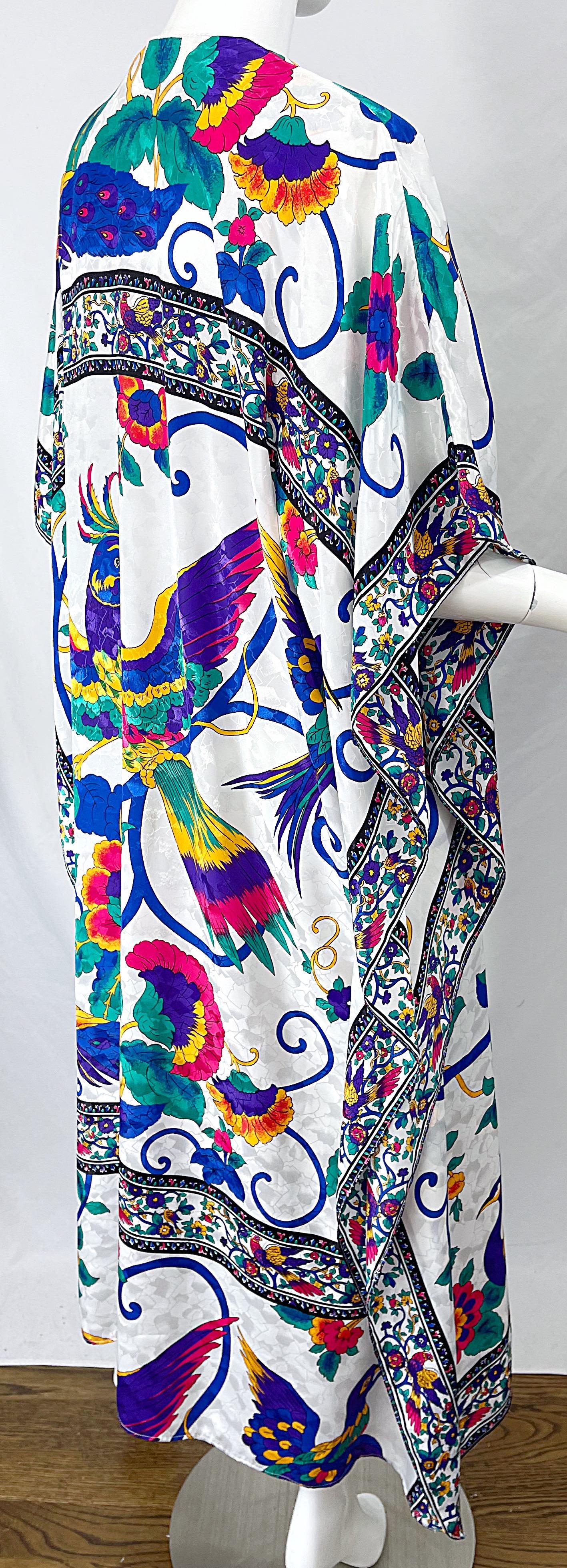 Vintage Ruth Norman für Neiman Marcus Pfau Neuheit Druck Kaftan Maxikleid 4