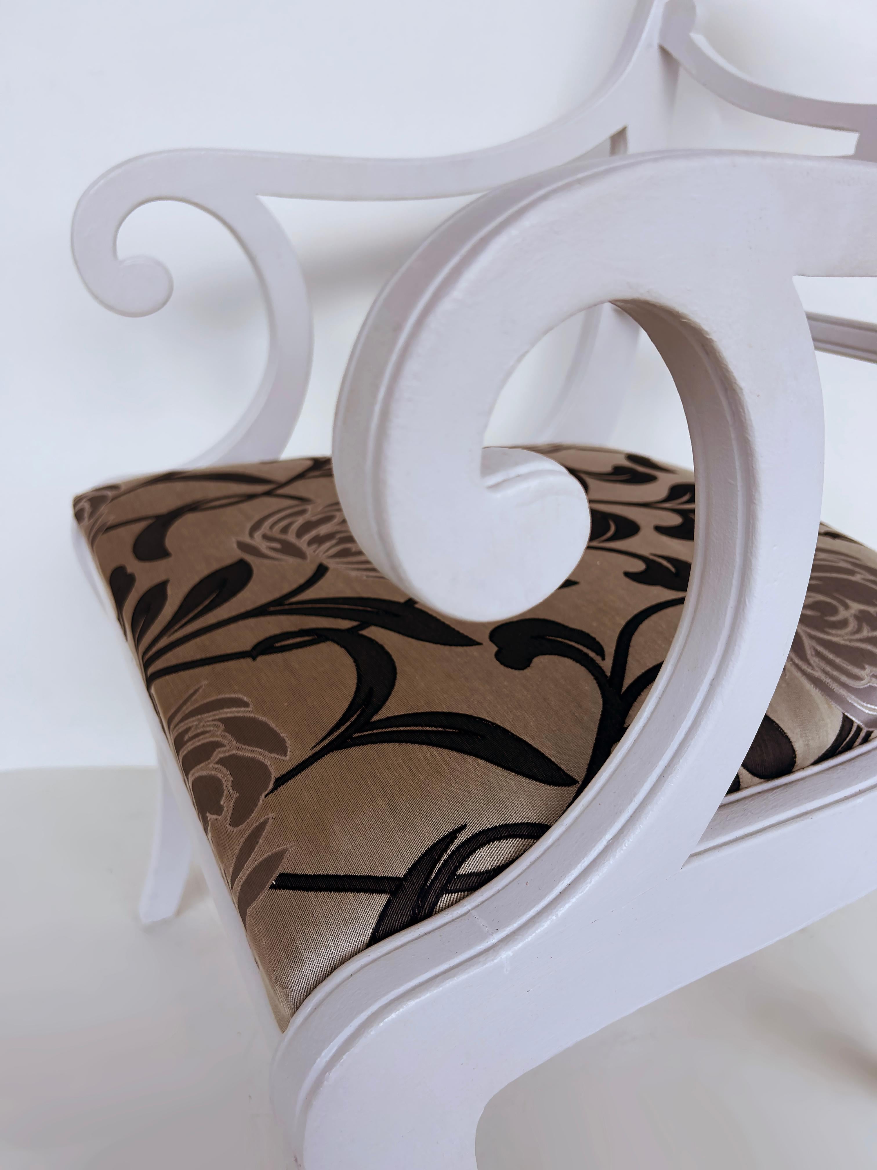 Fabric Vintage RWAY Furniture Company Painted Dining Chairs, Set of 6 For Sale