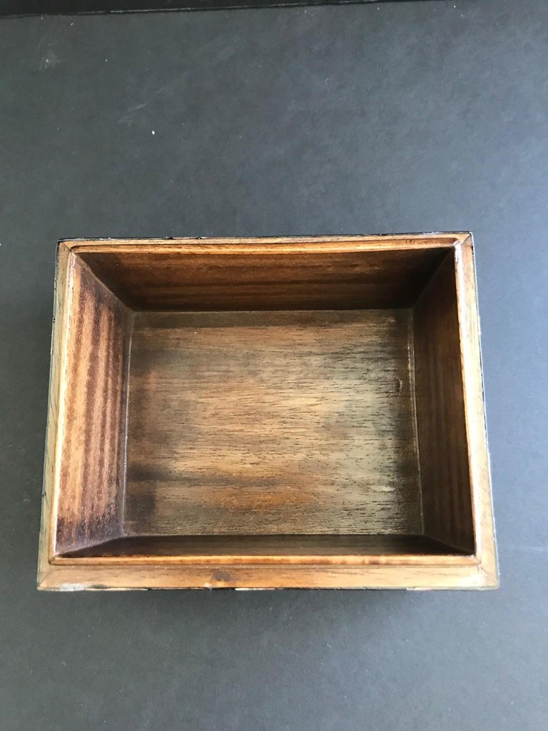 Penshell Box Vintage R&Y Augousti Brown Iridescent Pen Shell Box with Bone Trim at ...