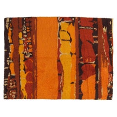 Vintage Rya Handmade Carpet, Swedish Rug, Colorful and Vibrant, Wool
