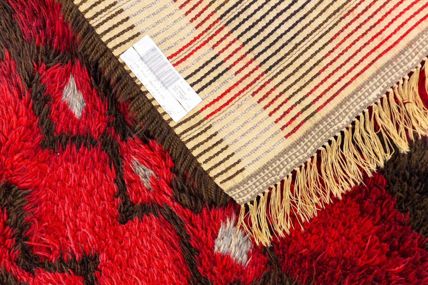 Wool Rya Rug Abstract Design, 1950-1970 For Sale