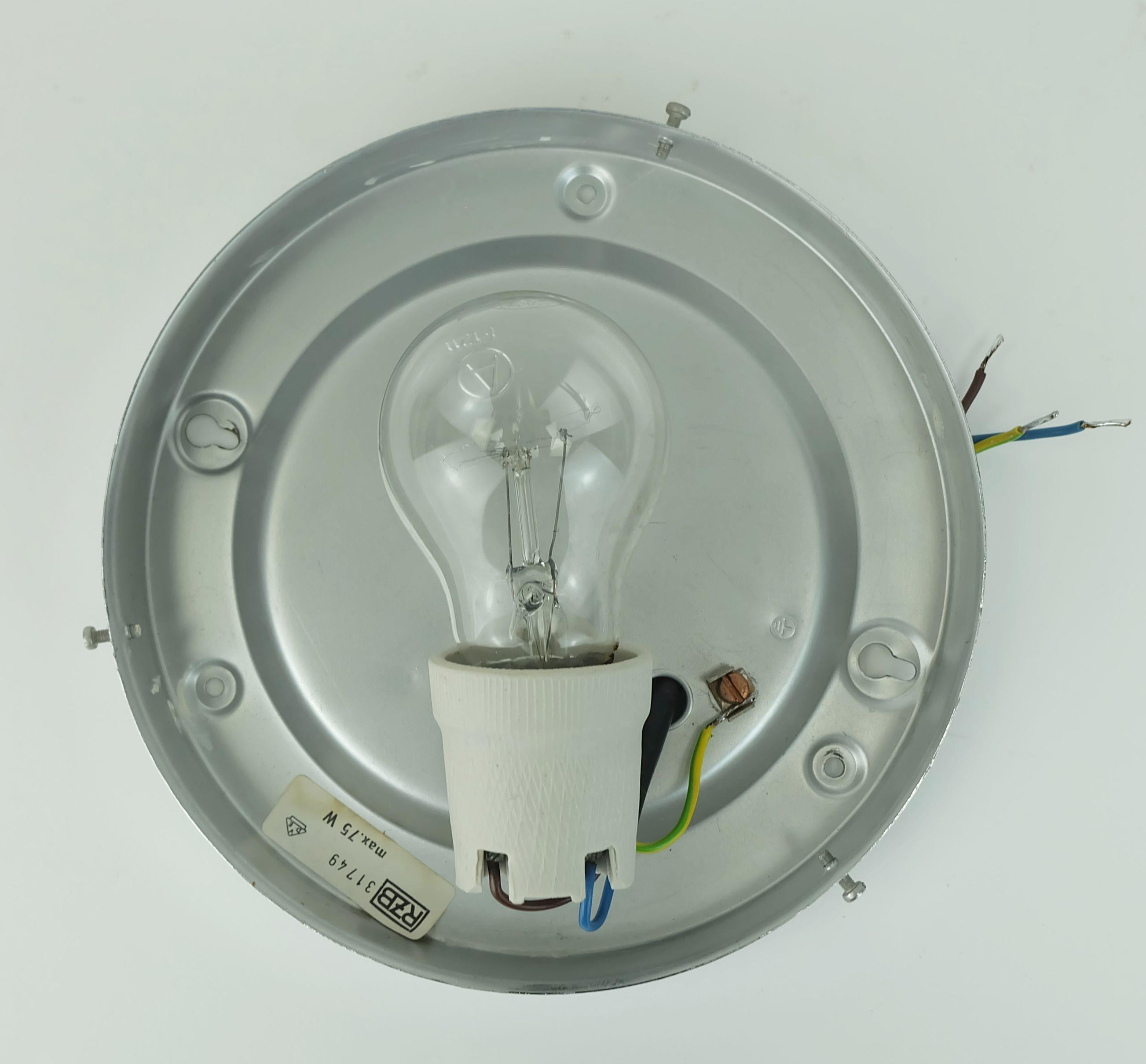 Plafonnier LAMP vintage en verre texturé et chrome des années 1970 en vente 2