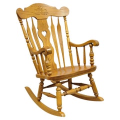 Vintage S. Bent & Bros. Victorian Amish Style Oak Wood Rocker Rocking Chair