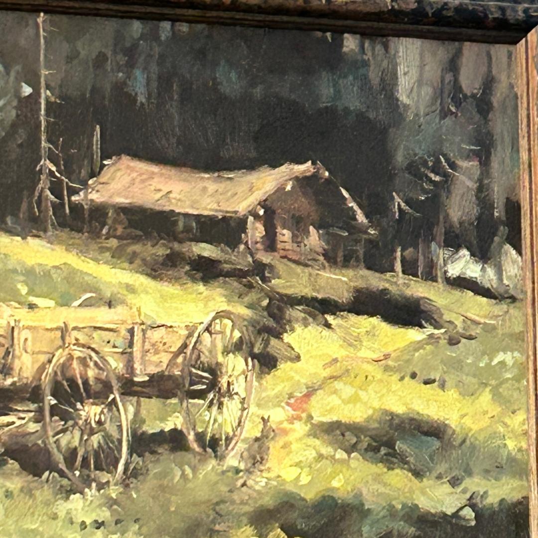 American Vintage S. Bodily Signed Original Oil Painting Framed Western Landscape For Sale