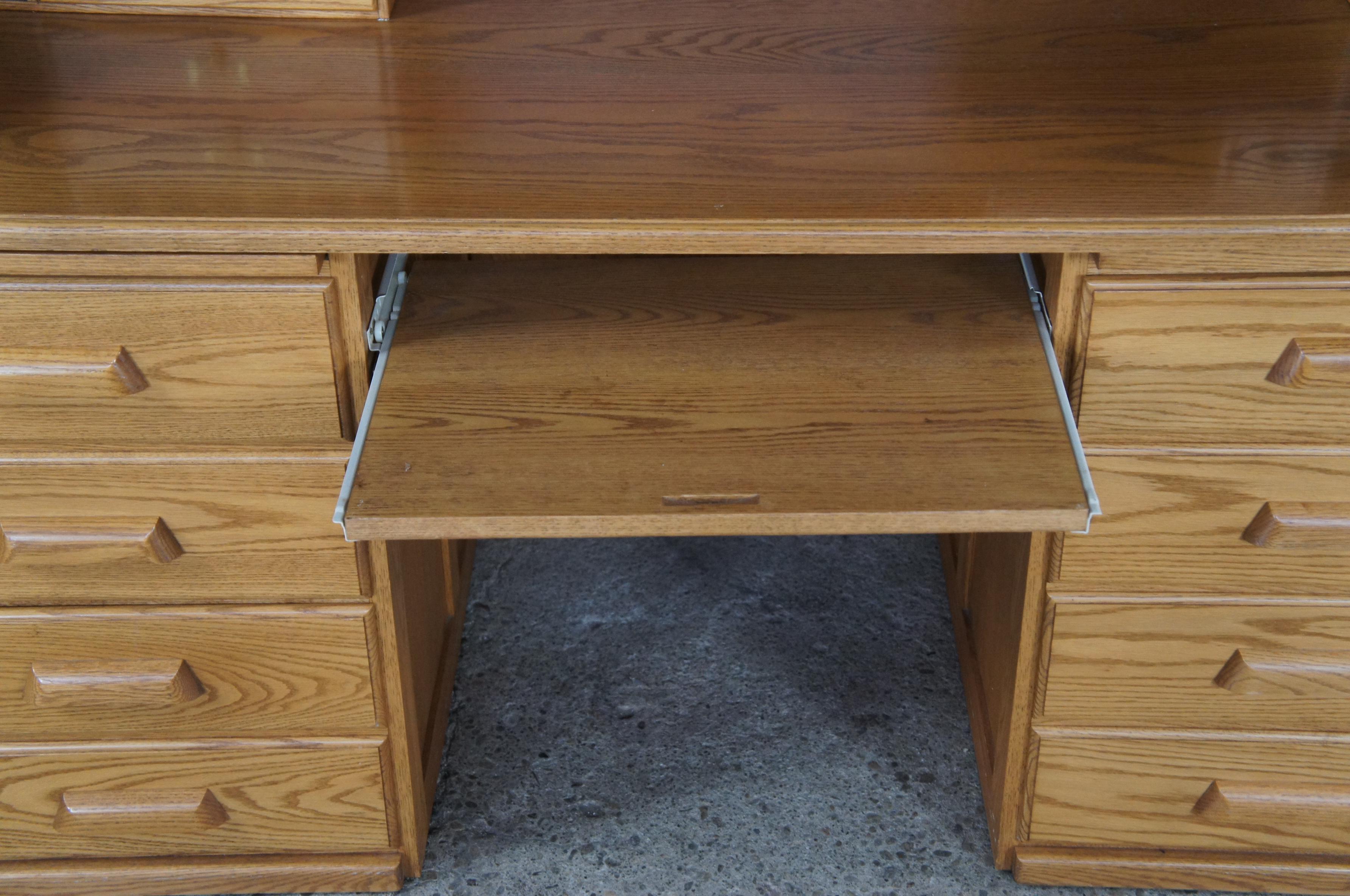 Vintage S Curve Tambour Roll Top Secretary Office Library Banker Writing Desk 2